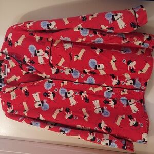 LESLIE FAY INTIMATES Adult pajama top  button down with dogs and ribbon size 2X